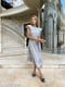 Сукня із шовкового софту сіра принтована квітами | 6877021 | фото 3