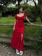 Сукня міді із креп-жатки червона | 6877025