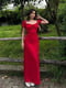 Сукня міді із креп-жатки червона | 6877025 | фото 2