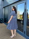 Вільна сукня із софту синя з поясом | 6877061 | фото 2