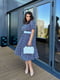 Вільна сукня із софту синя з поясом | 6877061 | фото 3