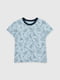Блакитна бавовняна футболка з принтом | 6875678 | фото 6