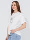 Біла бавовняна футболка з принтом | 6875751 | фото 4