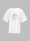 Біла бавовняна футболка з принтом | 6875751 | фото 7