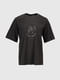 Темно-сіра бавовняна футболка з принтом | 6875754 | фото 7