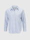Біло-блакитна бавовняна сорочка в смужку | 6875794 | фото 7