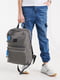 Сірий підлітковий рюкзак з широкими лямками | 6875847 | фото 2