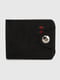 Чорний гаманець на кнопці з написом | 6875890