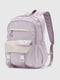Текстильний рюкзак бузкового кольору з накладною кишенею | 6875911