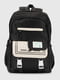 Чорний текстильний рюкзак з накладною кишенею | 6875924 | фото 2