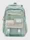 Текстильний рюкзак м’ятного кольору з накладною кишенею | 6875985 | фото 2
