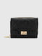Чорний гаманець на застібці “замок”, прострочений ромбами | 6875992 | фото 2