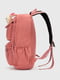 Текстильний рюкзак коралового кольору з іграшкою | 6876028 | фото 3