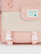 Текстильний рюкзак пудрового кольору з накладною кишенею | 6876057 | фото 7