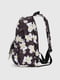 Чорний текстильний рюкзак з принтом і накладною кишенею | 6876089 | фото 3