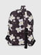 Чорний текстильний рюкзак з принтом і накладною кишенею | 6876089 | фото 4