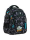 Рюкзак шкільний різнокольоровий з принтом і накладною кишенею | 6876105