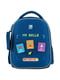 Синій рюкзак з принтом і кишенями сіткою | 6876112 | фото 2