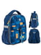 Синій рюкзак з принтом і кишенями сіткою | 6876119 | фото 2