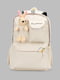 Текстильний рюкзак молочного кольору з іграшкою | 6876133 | фото 2
