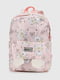 Текстильний рюкзак персикового кольору з принтом | 6876150 | фото 2