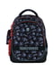 Рюкзак шкільний чорний з принтом і боковими кишенями | 6876183 | фото 2