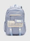 Блакитний текстильний рюкзак з накладною кишенею | 6876245 | фото 2