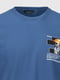 Темно-синя бавовняна футболка з принтом | 6876342 | фото 7