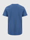 Темно-синя бавовняна футболка з принтом | 6876342 | фото 9