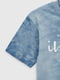 Блакитна бавовняна футболка з принтом | 6876375 | фото 8