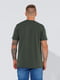 Бавовняна футболка кольору хакі з принтом | 6876397 | фото 4