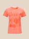 Бавовняна футболка персикового кольору з принтом | 6876414 | фото 5
