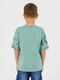 Бавовняна футболка оливкового кольору з принтом | 6876430 | фото 3