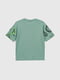 Бавовняна футболка оливкового кольору з принтом | 6876430 | фото 9
