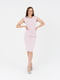 Сукня-футляр до короткого рукава світло-рожевого кольору | 6876457