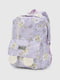 Текстильний рюкзак бузкового кольору з принтом | 6876650