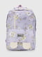 Текстильний рюкзак бузкового кольору з принтом | 6876650 | фото 2