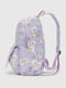 Текстильний рюкзак бузкового кольору з принтом | 6876650 | фото 3
