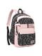 Рюкзак шкільний чорно-рожевий з принтом | 6876655