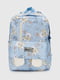 Текстильний блакитний рюкзак з принтом | 6876656 | фото 2