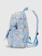 Текстильний блакитний рюкзак з принтом | 6876656 | фото 3