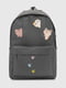 Сірий текстильний рюкзак з широкими лямками | 6876714 | фото 2