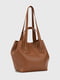 Коричнева сумка шопер з екошкіри | 6876715 | фото 5