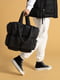 Чорна текстильна сумка шопер | 6876720 | фото 2
