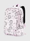 Текстильний рюкзак бузкового кольору з принтом | 6876745