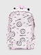 Текстильний рюкзак бузкового кольору з принтом  | 6876745 | фото 2