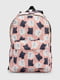 Текстильний рюкзак пудрового кольору з принтом | 6876757 | фото 2