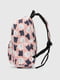 Текстильний рюкзак пудрового кольору з принтом | 6876757 | фото 3