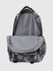 Чорний принтований рюкзак з кишенями | 6876816 | фото 8