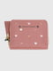 Рожевий гаманець  в принт на блискавці  з брелком | 6876883 | фото 2